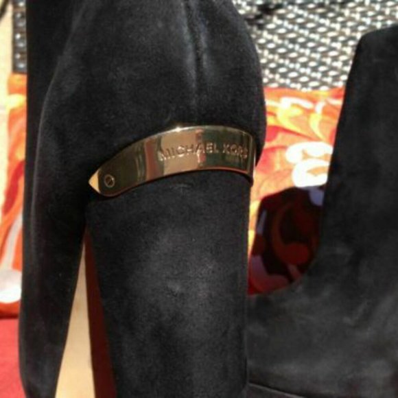 Michael Kors Arley Black Suede Boots Size 9 - Picture 4 of 6